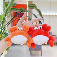 Peluche crabe moelleuse de 12 cm, porte-clés homard, décoration de sac, jouets animaux marins en peluche, promotion unisexe pour Thanksgiving