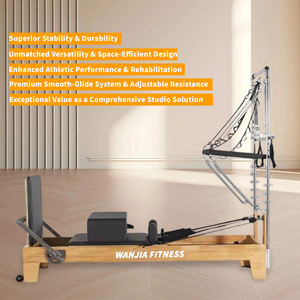 Machine de Pilates Reformer en bois de chêne de haute performance pour studio commercial, lit de Pilates en bois, Reformer en chêne, demi-trapèze Reformer - Product Image 2