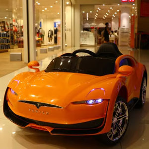 Tesla Kidsren Unisex elektrikli dört tekerlekli uzaktan kumanda Ride-on oyuncak araba plastik akülü araba erkek kadın bebek için koltuklar ile - Product Image 3