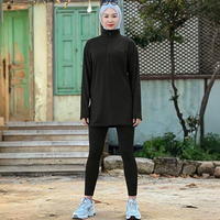 Vêtements de sport musulmans modestes pour femmes, respirants, à séchage rapide, en gros, personnalisés, ensemble deux pièces uni pour la course à pied