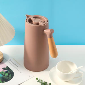 <span class=keywords><strong>Carafe</strong></span> à café isolée sous vide à double paroi 1L avec manche en bois et doublure en verre Pot thermos de voyage au <span class=keywords><strong>design</strong></span> nordique - Product Image 5