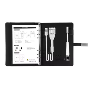 定制磁性智能笔记本议程电源银行无线充电器灯日记礼品定制logo超细纤维精装记事本 - Product Image 5