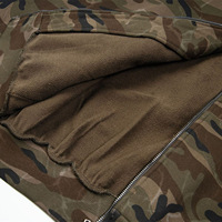 Vestes à capuche zippées camouflage pour hommes en pur coton, coupe ample, poche kangourou, tissu doux et agréable pour la peau, idéales pour le campus et les voyages