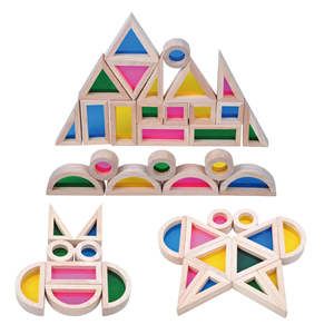 24PCS蒙特梭利智能木制感官堆叠玩具彩虹感官亚克力积木 - Product Image 6