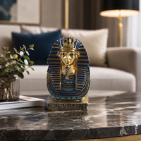 Statue en résine de la buste d'un pharaon égyptien antique, cadeau décoratif pour Halloween et la Journée des morts