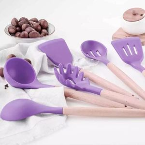 Non-Stick Eco-Friendly Sustainable Home Kitchen Accessories Highly Heat Resistance 12pcs Food Grade <b>Silicone</b> Kitchen Utensils - Product Image 6