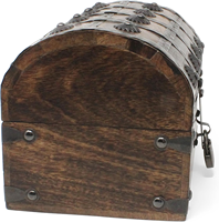 Coffre au trésor en bois avec serrure et clé de style antique, boîte décorative, coffre de pirate en bois, boîte en bois avec coffre de rangement rustique