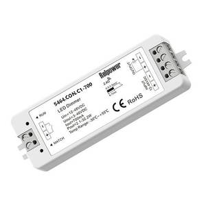 Variateur de lumière LED Relpower 1 canal 700 mA, contrôle sans fil 2,4 GHz, entrée 12 V 48 V, corps en plastique - Product Image 1