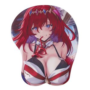 Vente en gros BAS quantité minimale de commande Anime Sexy 3D Confortable Repose-main Tapis de souris Impression personnalisée Gel de silicone Tapis de souris Seins Cheveux rouges - Product Image 1