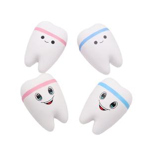 Promosi busa PU Anti stres berbentuk gigi pelepas Logo kustom hadiah promosi penghilang stres bola gigi Stress - Product Image 6