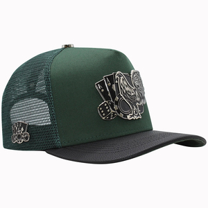 Novedad: Gorra Trucker de Malla Ajustable con Pernos Metálicos Personalizados de Gallo de Póker, Estilo Hip Hop Urbano <span class=keywords><strong>para</strong></span> Fiestas y Festivales, <span class=keywords><strong>para</strong></span> Hombres y Mujeres - Product Image 2