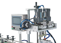 Machine de capsulage automatique polyvalente en ligne pour détergents, shampoings, lotions et produits de nettoyage ménager