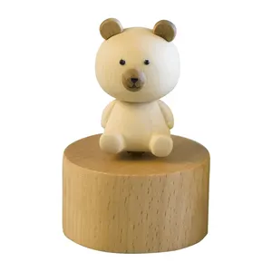 Factory wholesale customized sky city beautiful bear wooden music box