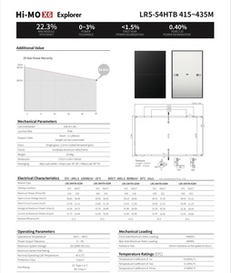 ที่มีประสิทธิภาพ Monocrystalline 400w 450w <span class=keywords><strong>500w</strong></span> 550w 600w 700w สีดํา Longi แผงพลังงานแสงอาทิตย์สําหรับ off grid แบตเตอรี่พลังงานแสงอาทิตย์ระบบ - Product Image 1