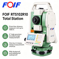 Station totale FOIF RTS102R10 haute précision avec écran LCD et compensateur bi-axial, équipement de topographie pour la mise en plan des chantiers d'ingénierie