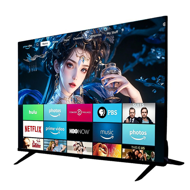 Frameless 32 43 50 55 65 70 75 Inch 4K/8K HD QLED Smart TV with Android 14 WiFi USB Suitable for Gaming and Cinema Ready to Ship