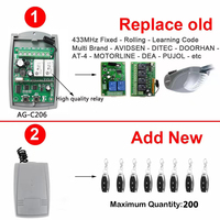 Interrupteur de télécommande de portail de garage à code fixe roulant DC 12V - 24V