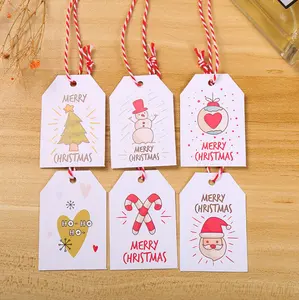 Рождественская подарочная карта на заказ, лазерная подвесная этикетка, специальная форма, качели, бирка для одежды с веревкой