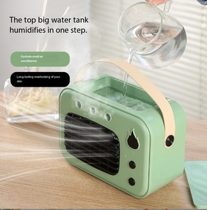 New Indoor Portable USB Desktop Humidifying Air Cooler <b>Spray</b> Fan Household Air Conditioner Cooling Fan Mute Office Small Fan - Product Image 1