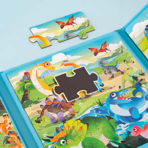 Puzzle personnalisé 1000 pièces en gros magnétique <span class=keywords><strong>dinosaure</strong></span> motif cognition puzzle <span class=keywords><strong>livre</strong></span> pliable éducatif silencieux jouet <span class=keywords><strong>livre</strong></span> pour enfants - Product Image 5