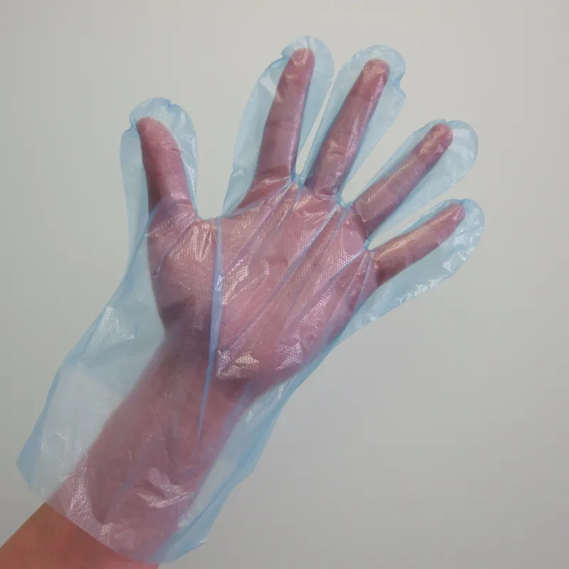 Gıda güvenliği koruyucu şeffaf Compostable tek kullanımlık polietilen eldiven temizleme HD polietilen eldiven plastik polietilen eldivenler