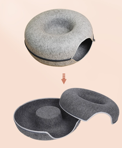 Vilten Kat <span class=keywords><strong>Tunnel</strong></span> Ronde Vorm Assembleren Huisdier Speeltunnel Voor Katten En Kittens Binnenshuis - Product Image 4