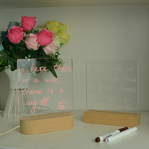 Personalized Factory Oval LED Wooden Base Night <b>Light</b> for Crystal Pedestal Acrylic with <b>USB</b> Button Control Support ODM - Product Image 6