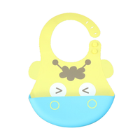 Bavoir souple personnalisé pour bébé imperméable avec attrape-nourriture bavoirs souples en silicone pour bébé