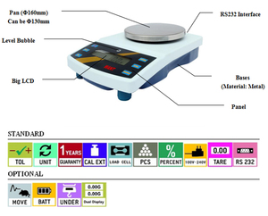 Balance <span class=keywords><strong>de</strong></span> précision numérique professionnelle WT10002CF avec deux plateaux en acier inoxydable - Product Image 4