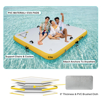Plateforme de quai gonflable 6ft/8ft/10ft/12ft, radeau flottant avec pompe à air, île flottante gonflable pour l'eau