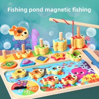Mainan Edukasi Anak Usia Dini Puzzle Kayu Memancing Mencocokkan Pola Magnetik Pengenalan Warna Balok Bangunan