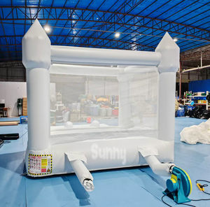 Château gonflable <span class=keywords><strong>pour</strong></span> enfants personnalisé en blanc avec toboggan <span class=keywords><strong>pour</strong></span> les anniversaires, les mariages, la location - Product Image 2