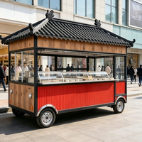 Camion de vente de crème glacée mobile avec refroidisseur de boissons pour la vente de collations estivales en rue, entreprise commerciale