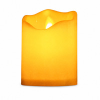 Flammenlose Gelbe Blumenförmige LED-Säulenkerzen Batteriebetrieben Warmweiß Flackernd für Hochzeit Heim Party Dekoration