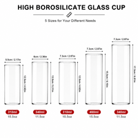 Verre classique en borosilicate de 10 à 16 oz, transparent, droit, pour café glacé, jus, cocktails, restaurants et bars