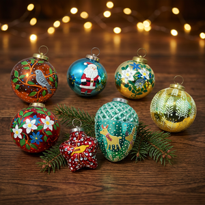 Boules de Noël en PVC faites à la main, décorations suspendues en plastique pour arbre, couleurs personnalisées, motifs floraux et étoiles, décorations de fêtes - Product Image 2