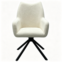 Fauteuil pivotant en tissu populaire en Europe, fauteuil lounge rembourré rotatif à 360 degrés, fauteuil d'appoint à dossier haut avec coussin de siège