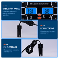 NOUVEAU PH/EC-2681 Mètre en ligne Moniteur de conductivité pH/ec Mètre numérique de qualité de l'eau Testeur de surveillance pour aquarium Bassin à poissons