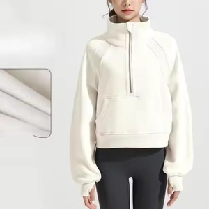Sweat-shirt à capuche surdimensionné pour femme, col montant, doublé, en molleton et polaire, avec broderie et impression de logo personnalisés, haute qualité - Product Image 1