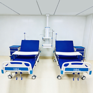 Table de soins manuelle à deux fonctions avec armoire et poteau porte-perfusion, cadre en acier, <span class=keywords><strong>lit</strong></span> médical pour hôpital et clinique - Product Image 1