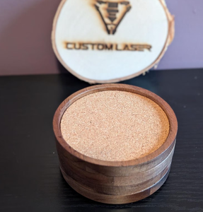 Sous-verres ronds en bois d'acacia avec bord en liège, absorbants et résistants à la chaleur, pour la maison et le bar - Product Image 2