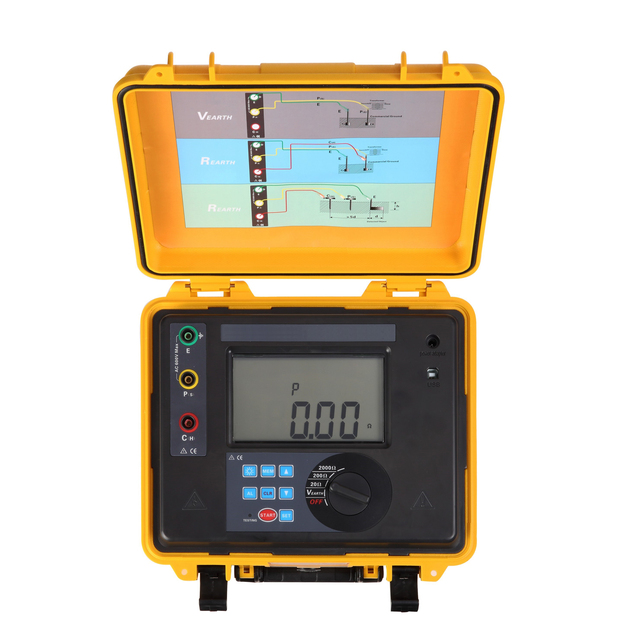 2000ohm Digital Ground Resistance Meter Earth Resistance Tester Digital Portable Earth Resistance Tester for Power Industry