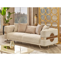 Nouveau design élégant : Ensemble de canapés incurvés, mobilier de salon moderne et luxueux, canapé rembourré en tissu avec pieds en métal pour villa et maison.