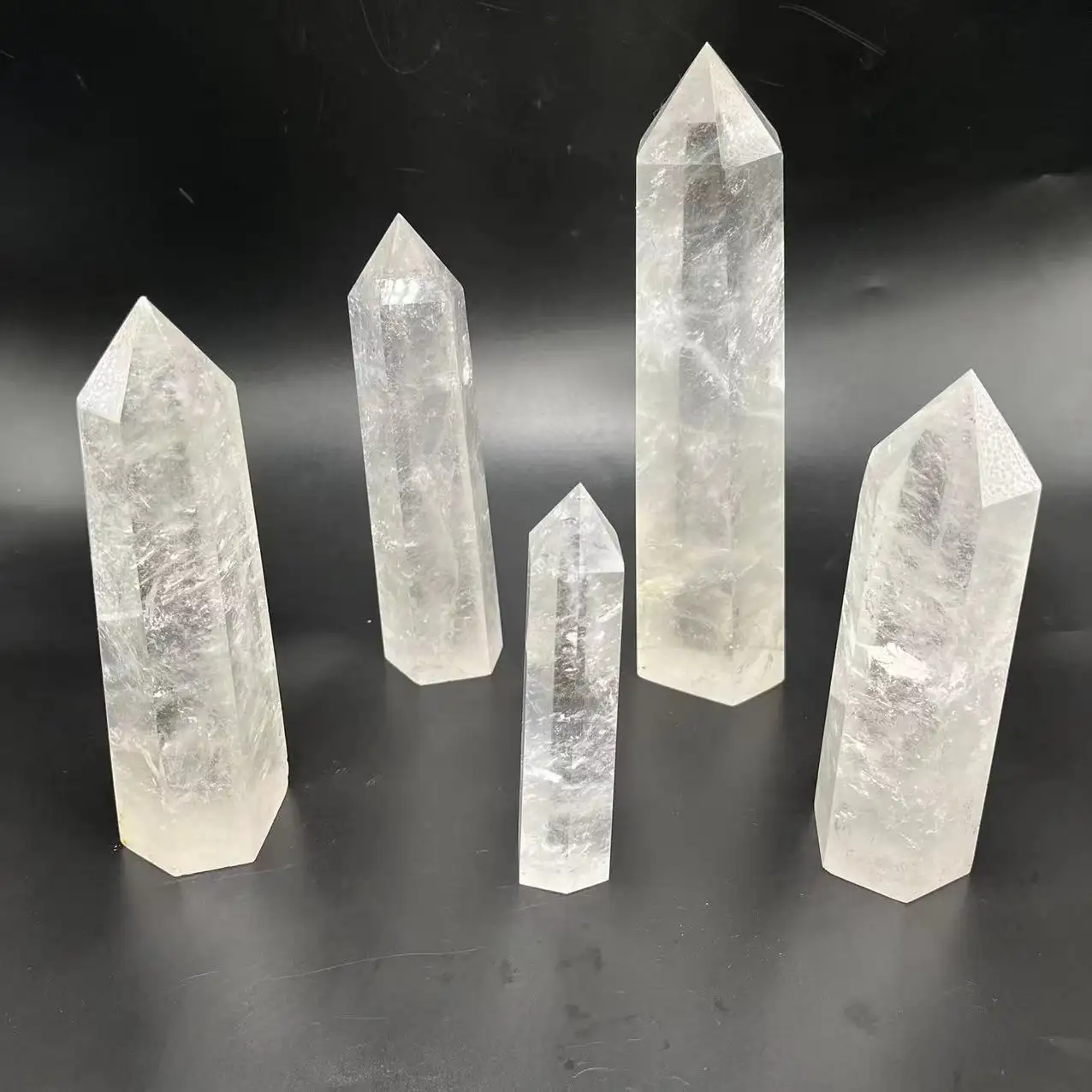 Wholesale Bulk Gemstone Tower Crystals Healing Stones Large Clear Quartz Tower Crystal Wand Point