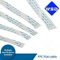 Kabel AWM FFC/FPC 80c 12V VW 10pin 0.5mm 200mm Arah Depan Fleksibel Inti Tembaga Elektronik Ramah Lingkungan PVC