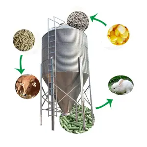 Capacità 3.5 tonnellate silos a pellet per mangimi per bestiame in acciaio zincato