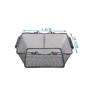 Factory 2023 New Trend Rectangle Fashion Easy-to-stack shape Japanese Stylish Iron White Wire Basket Mesh Shopping With Handles