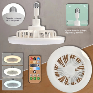 2-in-1 30W <b>Ceiling</b> Fan <b>Light</b> with <b>Remote</b> <b>Control</b> 360. Rotating LED Lamp for Living Room & Bedroom Decor - Product Image 5