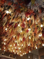 Décoration de plafond en fleurs artificielles Q130, décoration murale suspendue en fleurs de cerisier, décoration de design pour hôtel et restaurant