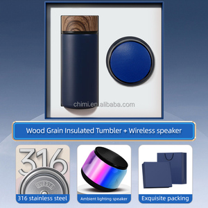 Nuevo juego de regalo de marketing Mercancía de marca Evento Sorteo Promoción Artículos de regalo Frasco de vacío de 300ML + Altavoz LED con logotipo personalizado - Product Image 4